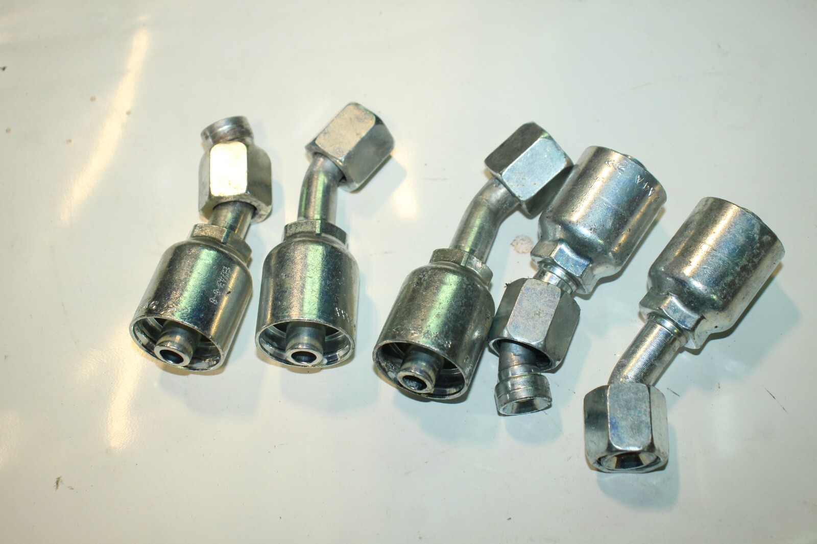 Lot of 5 Parker 13743-8-8 45* Elbow Steel Hydraulic Hose Fitting