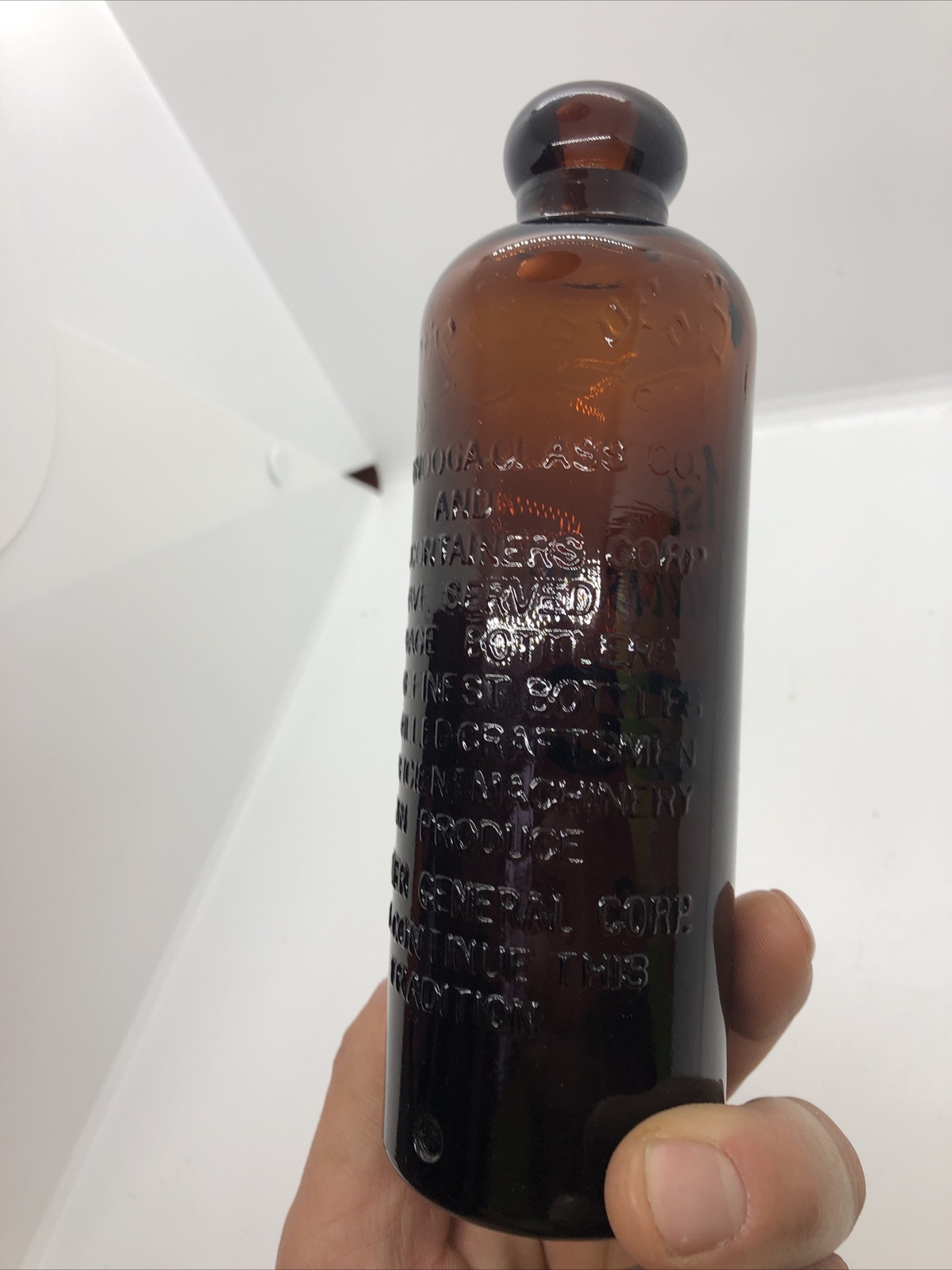 1983 amber hutch hutchinson chattanooga glass co tn blob soda
