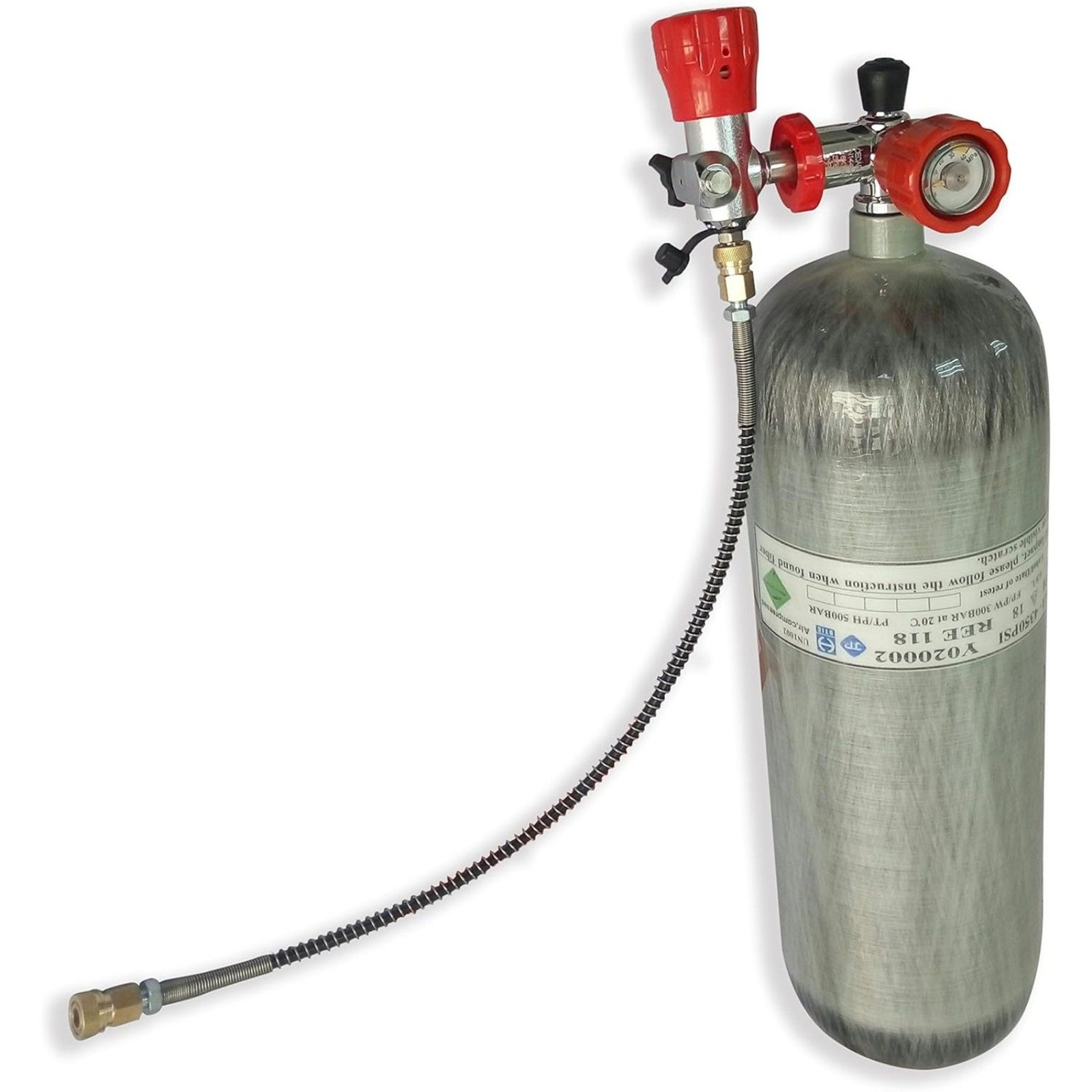 Acecare DOT 6.8L 30MPA Paintball PCP tank Carbon Fiber air Tank w/ Valve Set