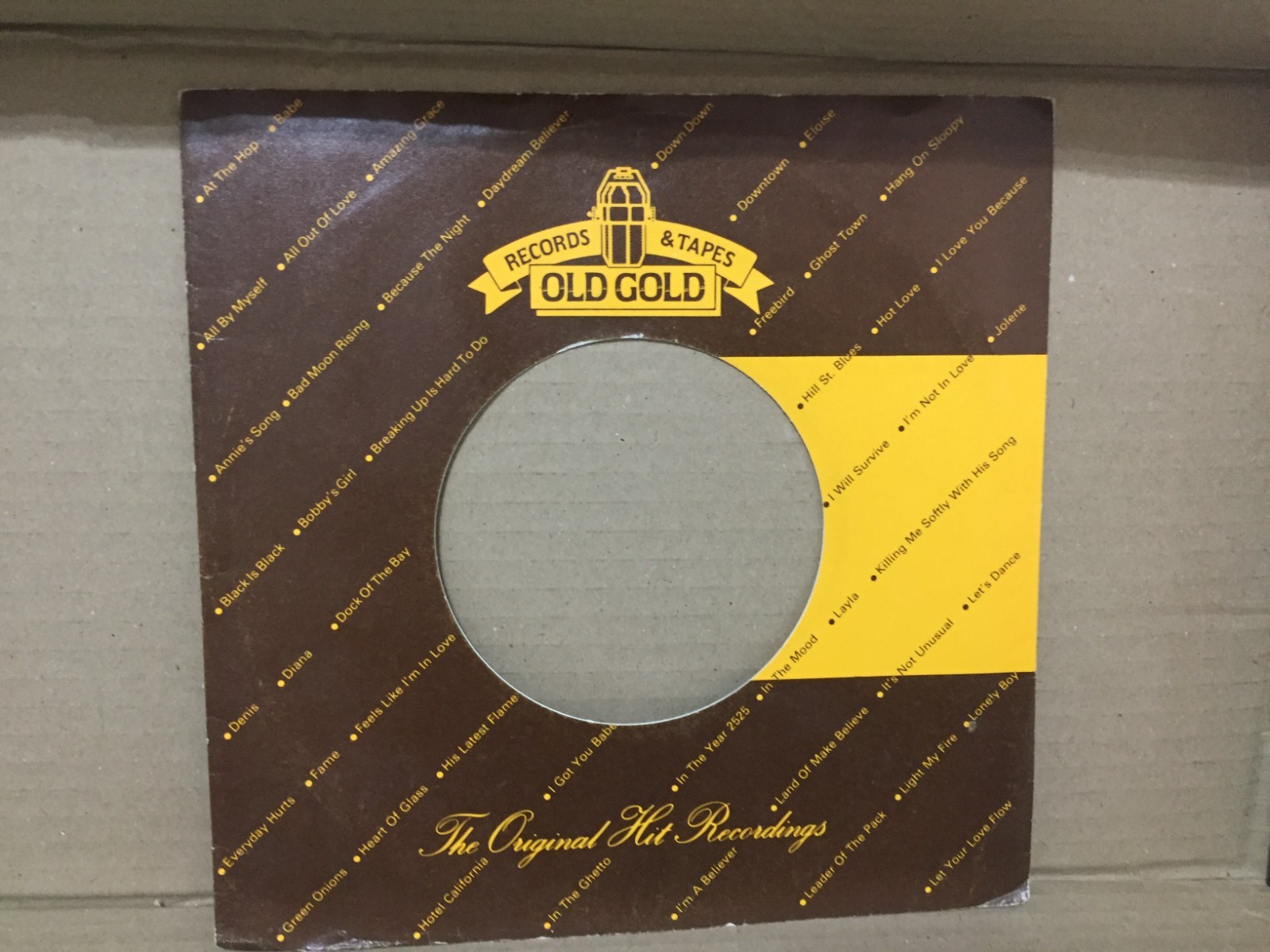 OLD GOLD  7" VINYL RECORD SLEEVE VERY GOOD CONDITION