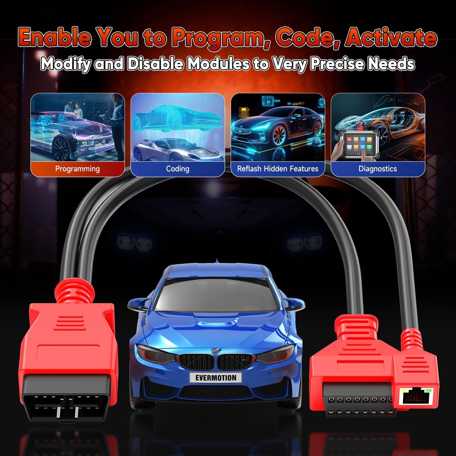 Fit For BMW F Series Ethernet Cable Work for Autel MS908 PRO,MS908S PRO,IM608