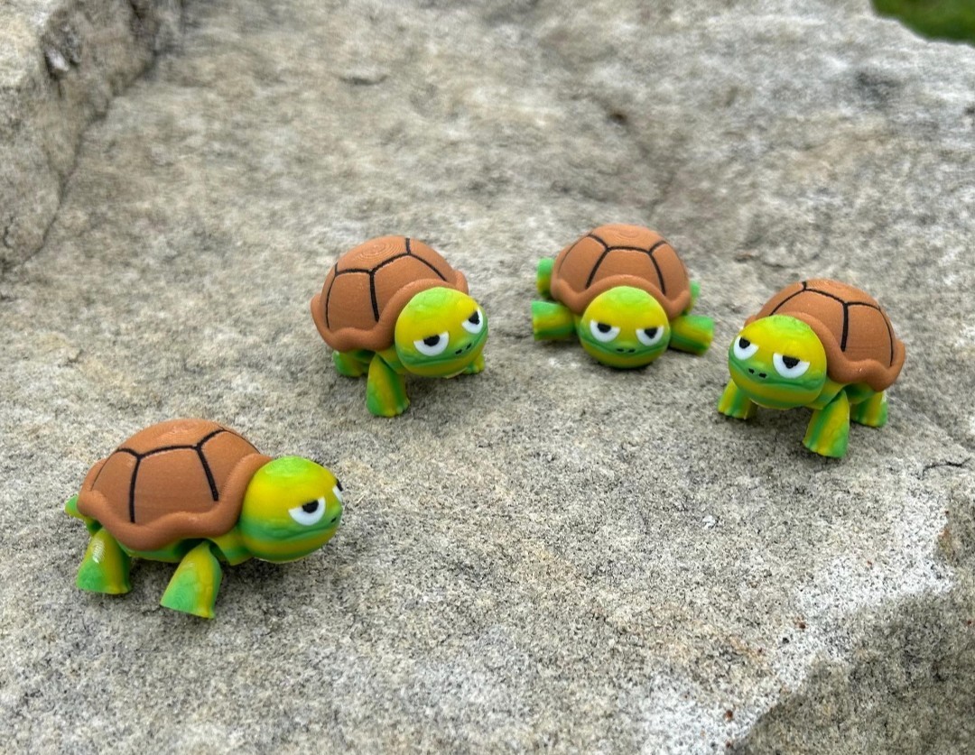 3D Printed Jiggle Pet Grumpy Turtle