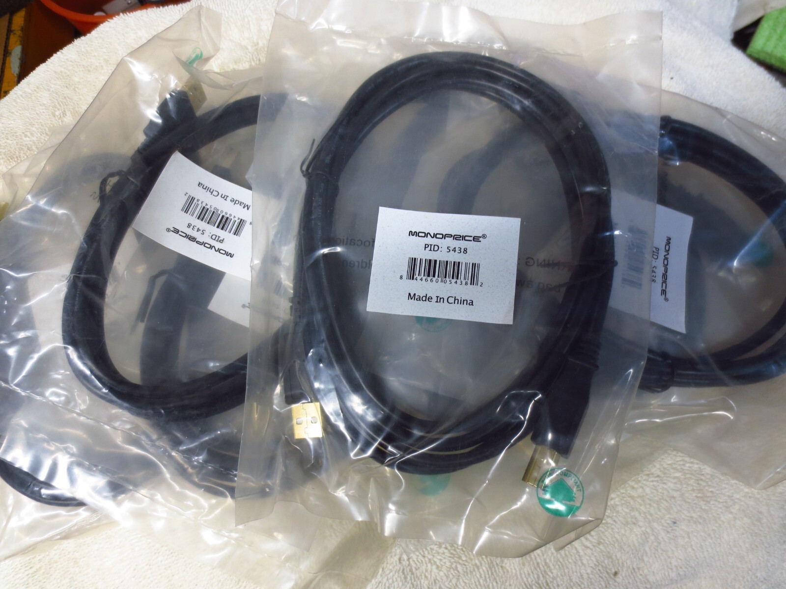 Lot of 10 Monoprice 5438 6ft USB 2.0 A Male to B Male 28/24AWG Cable