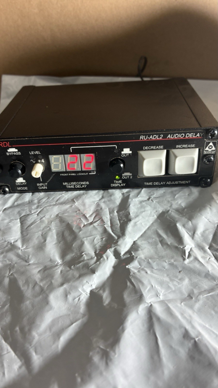 RDL RU-ADL2 Audio Delay Processor Time Delay Unit Tested No Power Supply