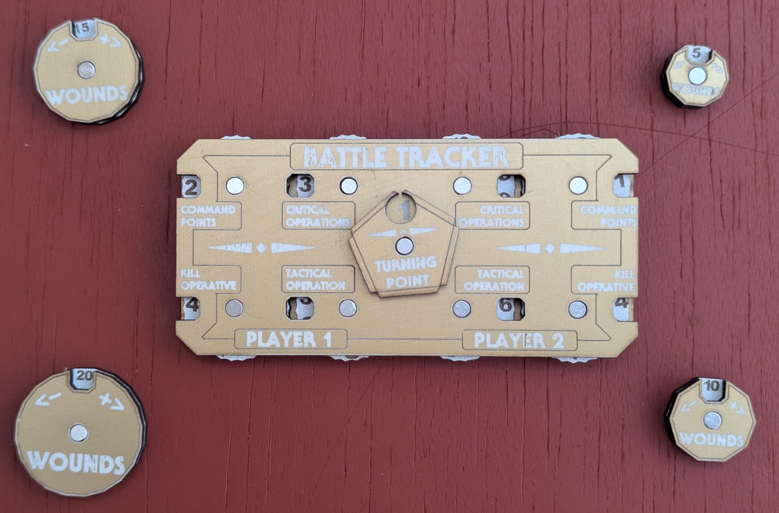 Kill Team Battle Tracker & Wound Counters Warhammer 40k Tabletop Set Colours