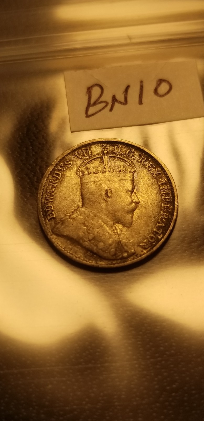 Canada 1908 Rare 5 Cent Silver Coin Idbn10.
