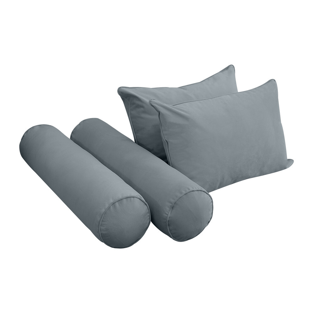 STYLE V4 Twin Velvet Pipe Trim Indoor Daybed Bolster Pillow |COVER ONLY| AD347