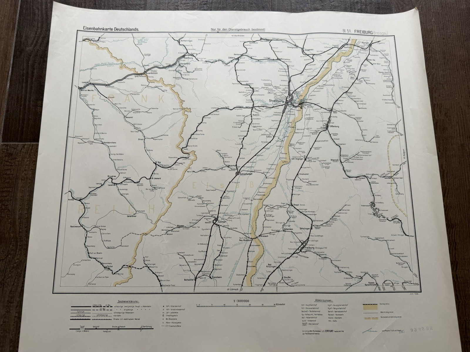 WWII WW2 Original German Military Map of Strassburg, Alsace! 1939!