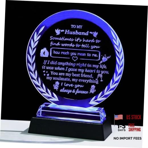 Arikyrist Gifts for from Wife Crystal Plaque with LED Light Base | Best Husband
