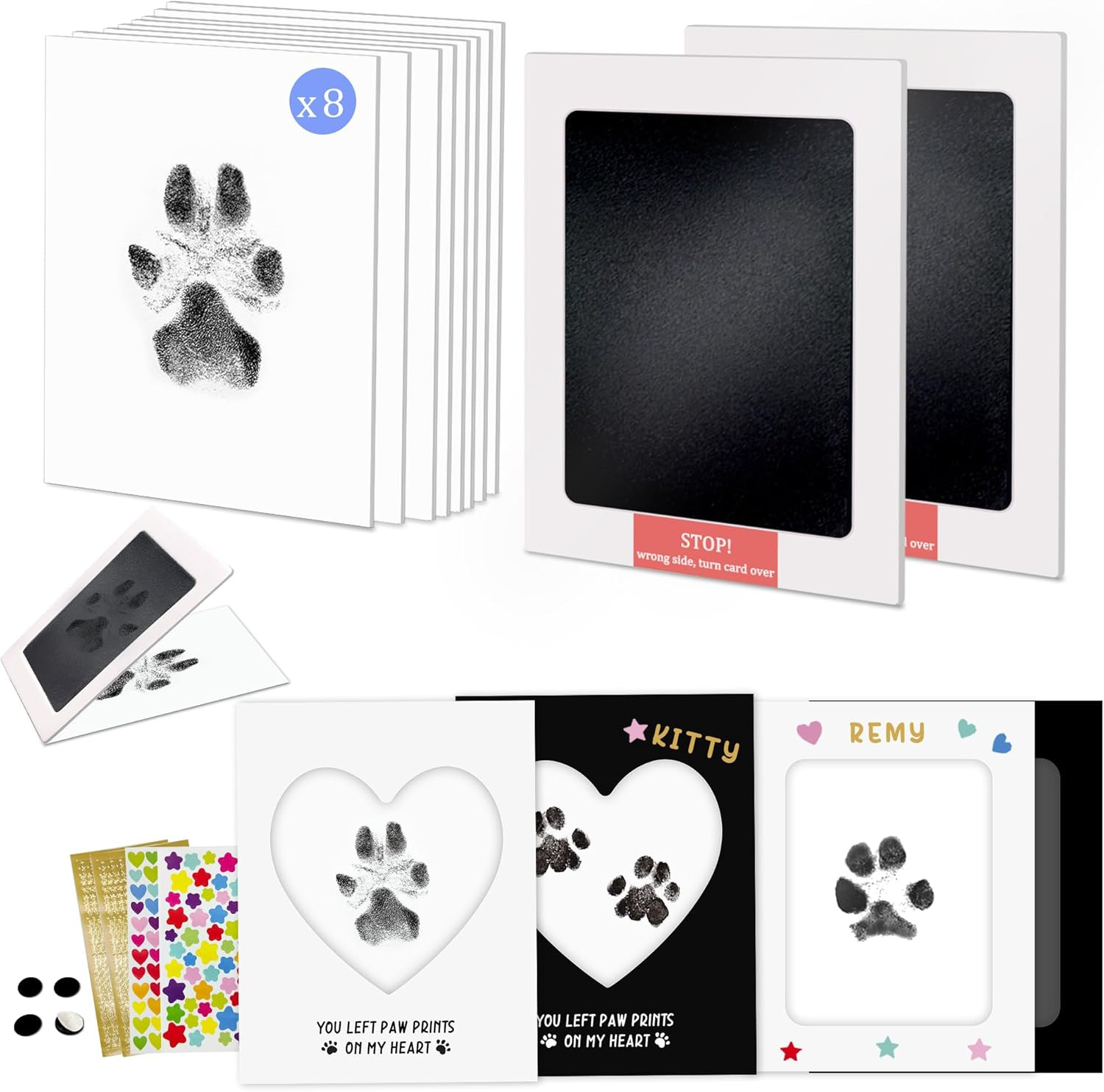 Paw Print Kit,Clean Touch/Inkless Ink Pad for Dog/Cat Pawprints,Paw Print Stamp