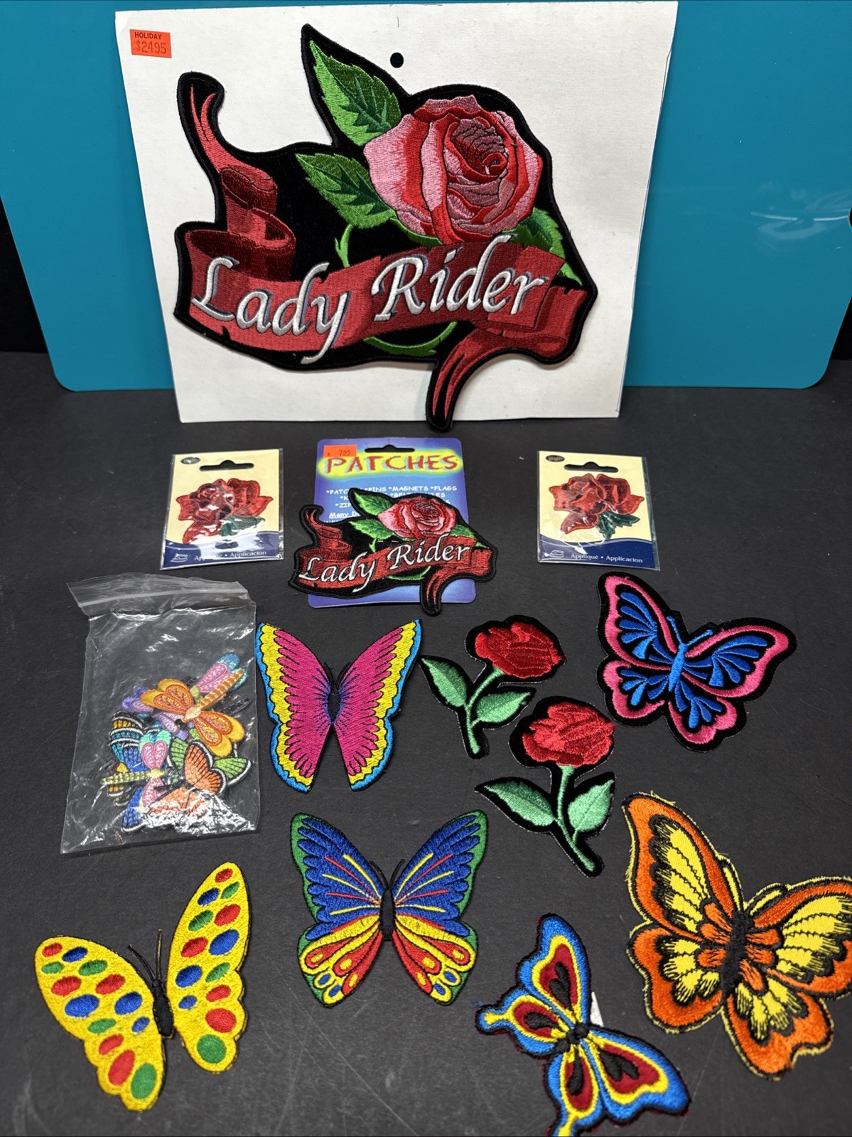 Lady Rider Rose Patch Set Plus Butterfly And Rose Patch Assortment