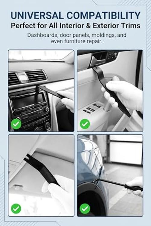 5 PCS Auto Trim Removal Tool Kit, No-Scratch Plastic Pry Tool, Car Door Panel