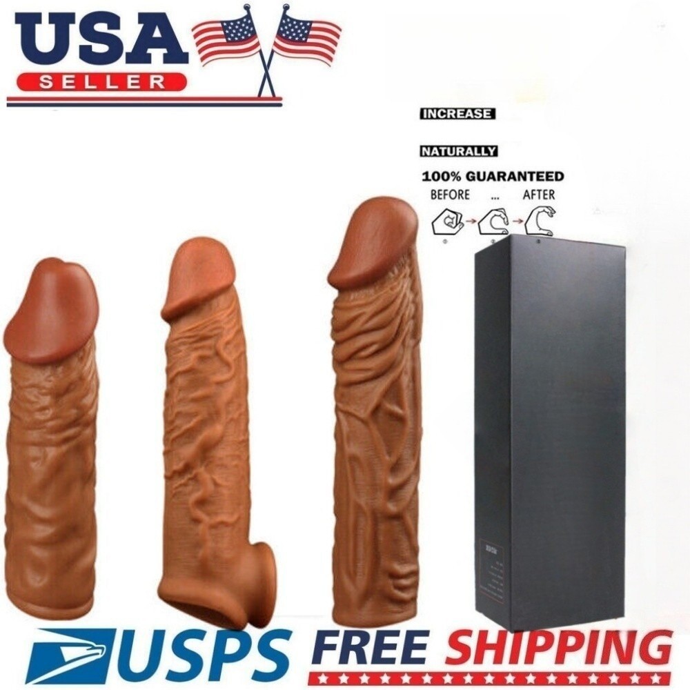 Long Big Men Male Girth Cock Enlarger Enhancer Penis Extension Extender Sleeve