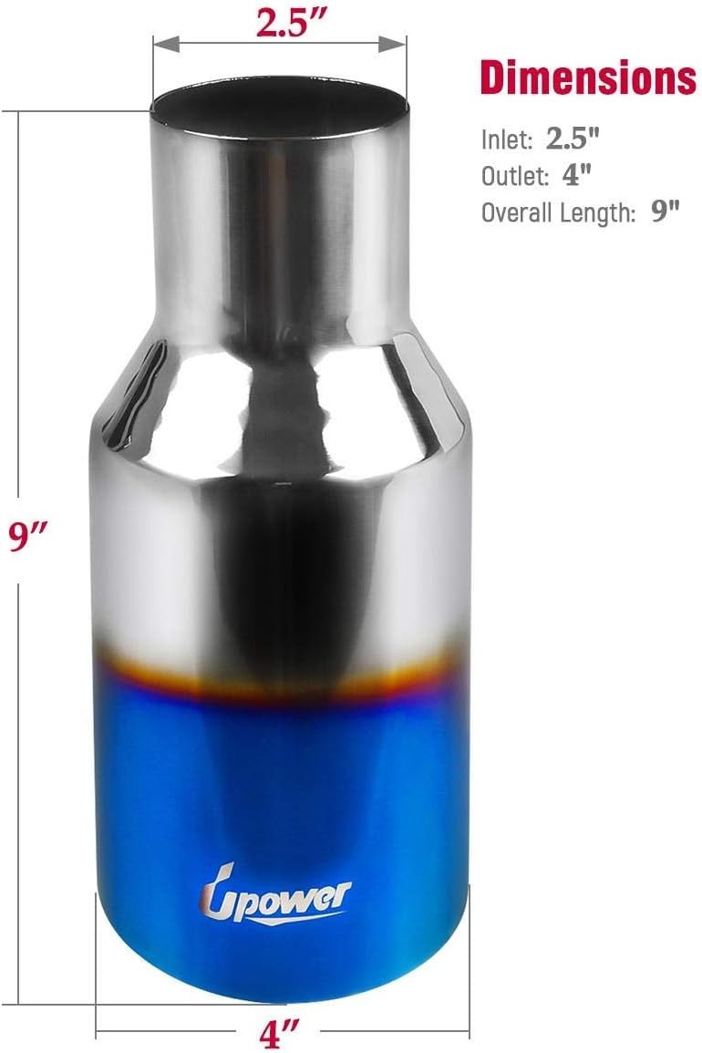 Stainless steel exhaust tailpipe tip