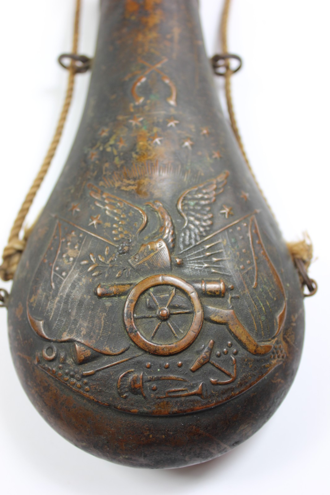 Civil War - American Flask & Cap Co. -Powder Flask - Inscribed & Genuine