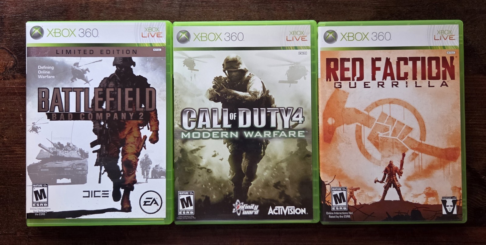 XBox 360 Battlefield: Bad Company 2 Call Of Duty 4: Modern Warfare Red Faction