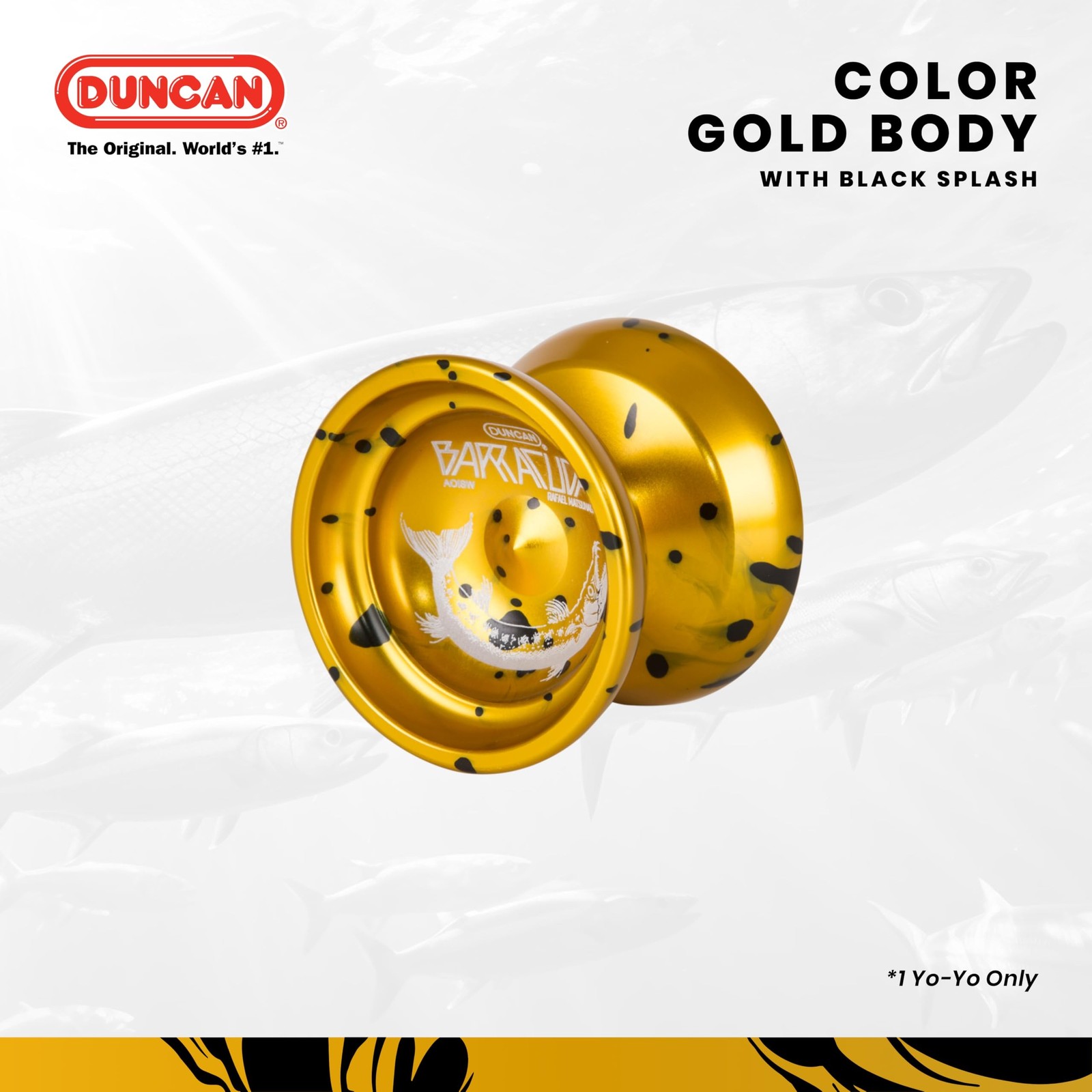 Duncan Barracuda Yo-Yo Gold w/Splash