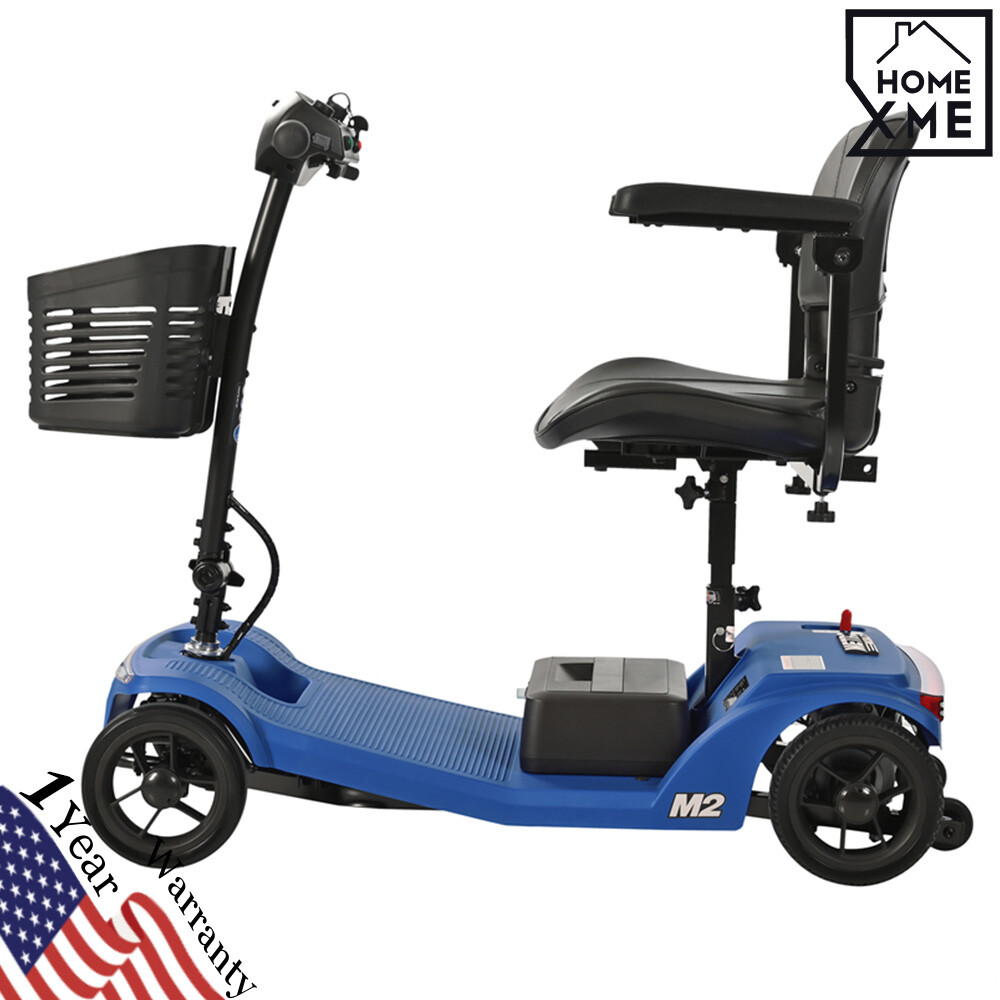 4 Wheels Foldable Mobility Scooter 20 Miles 330bs Capacity 5 MPH w/ LED Light