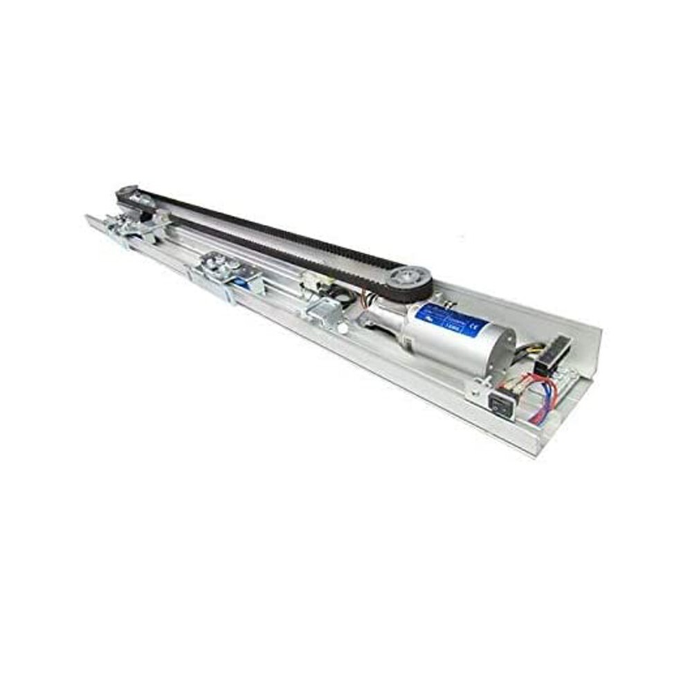 Commercial sliding door opener with microwave sensor