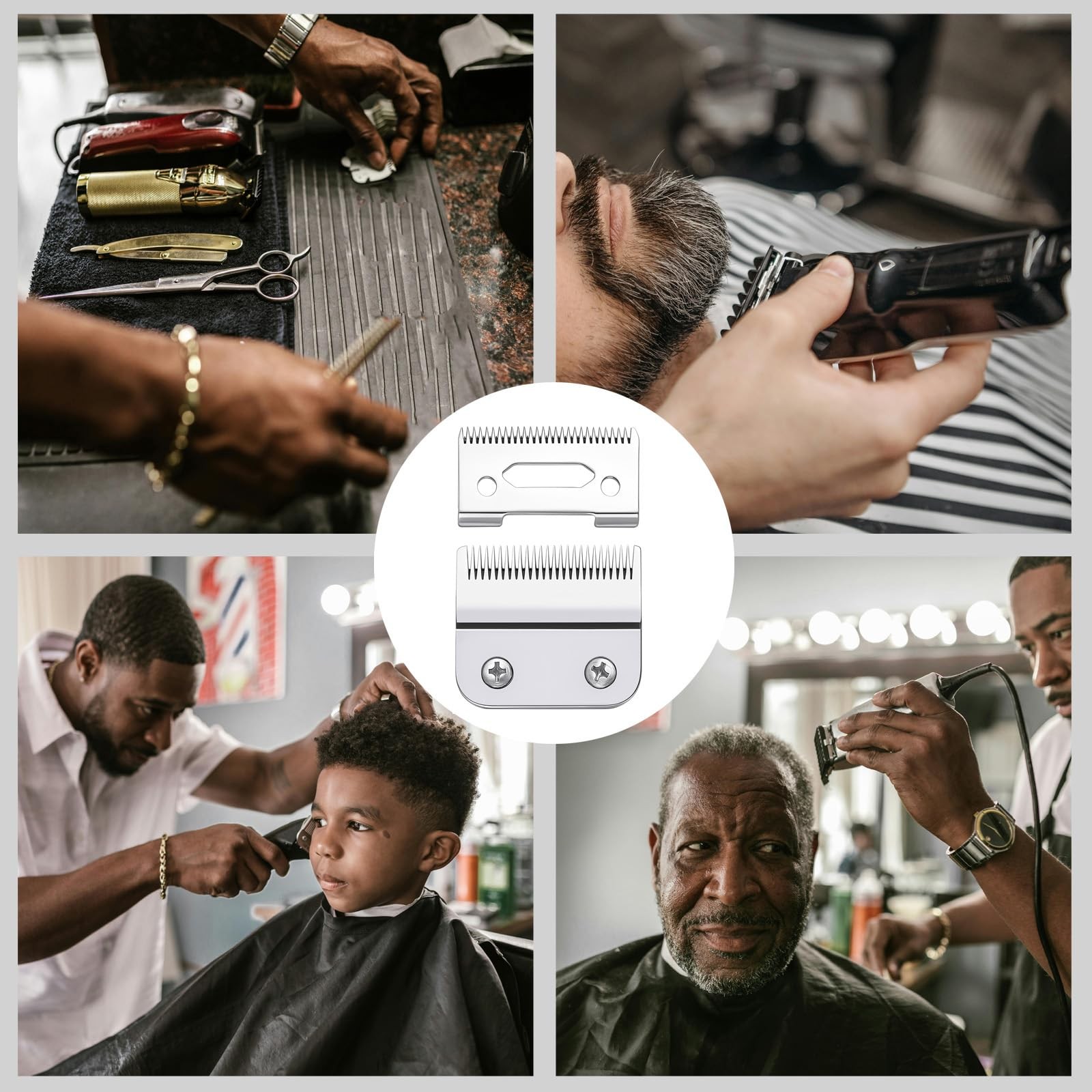 Professional Wahl Blade - 2-Hole Precision Adjustable Hair Clipper Silvery