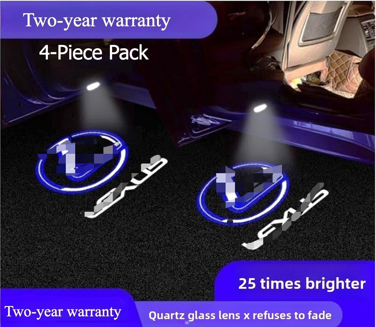 4pcs HD Quartz Glass Door Puddle Lights for Lexus RX350 ES350 IS250 GX460 LS500