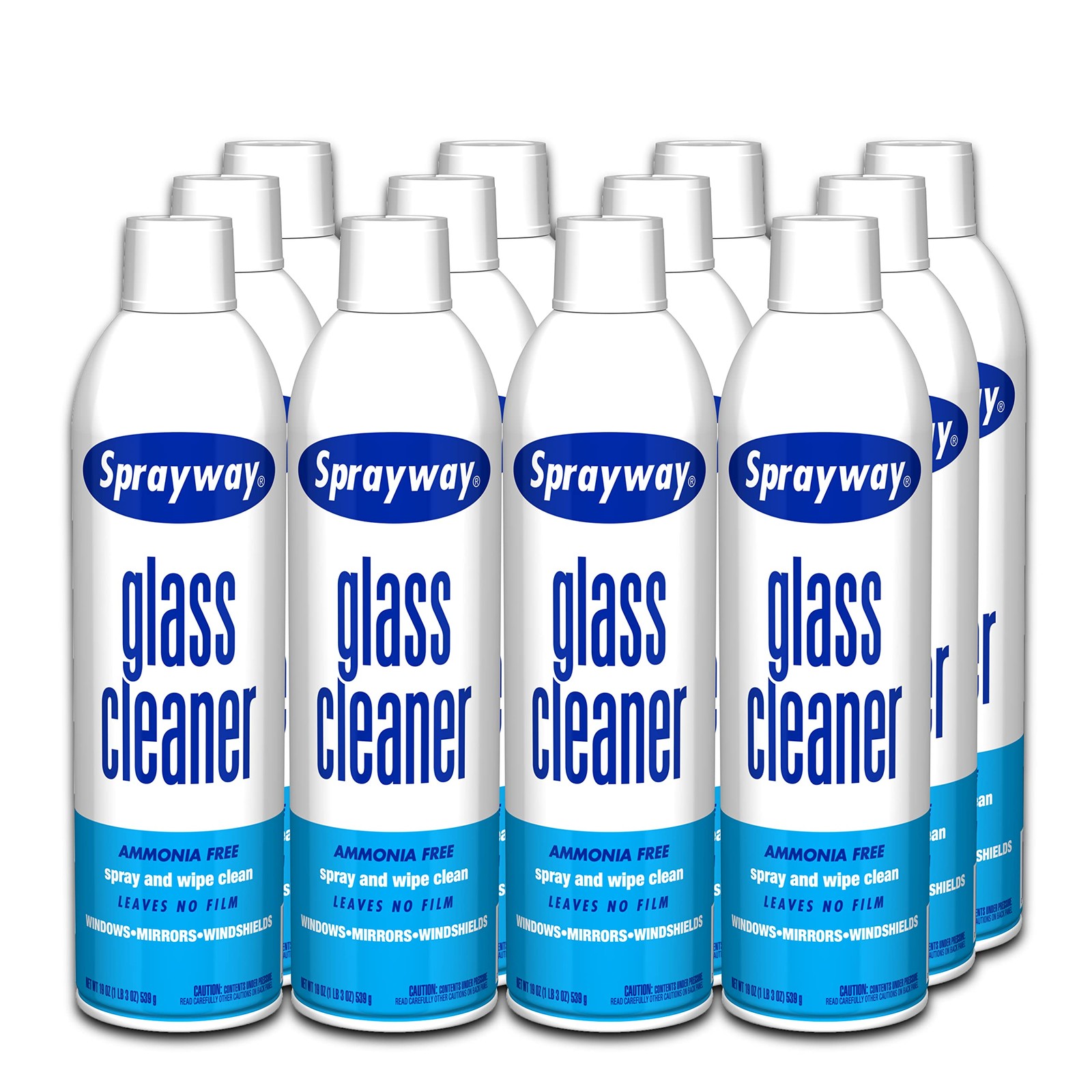 Sprayway Glass Cleaner with Foaming Spray for a Streak-Free Shine Pack of 12