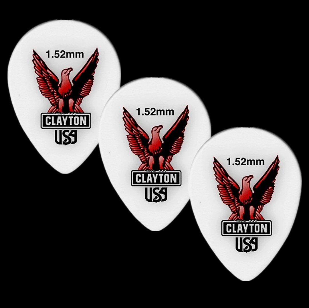 3 Pack of Clayton Acetal Small Teardrop Picks 1.52mm