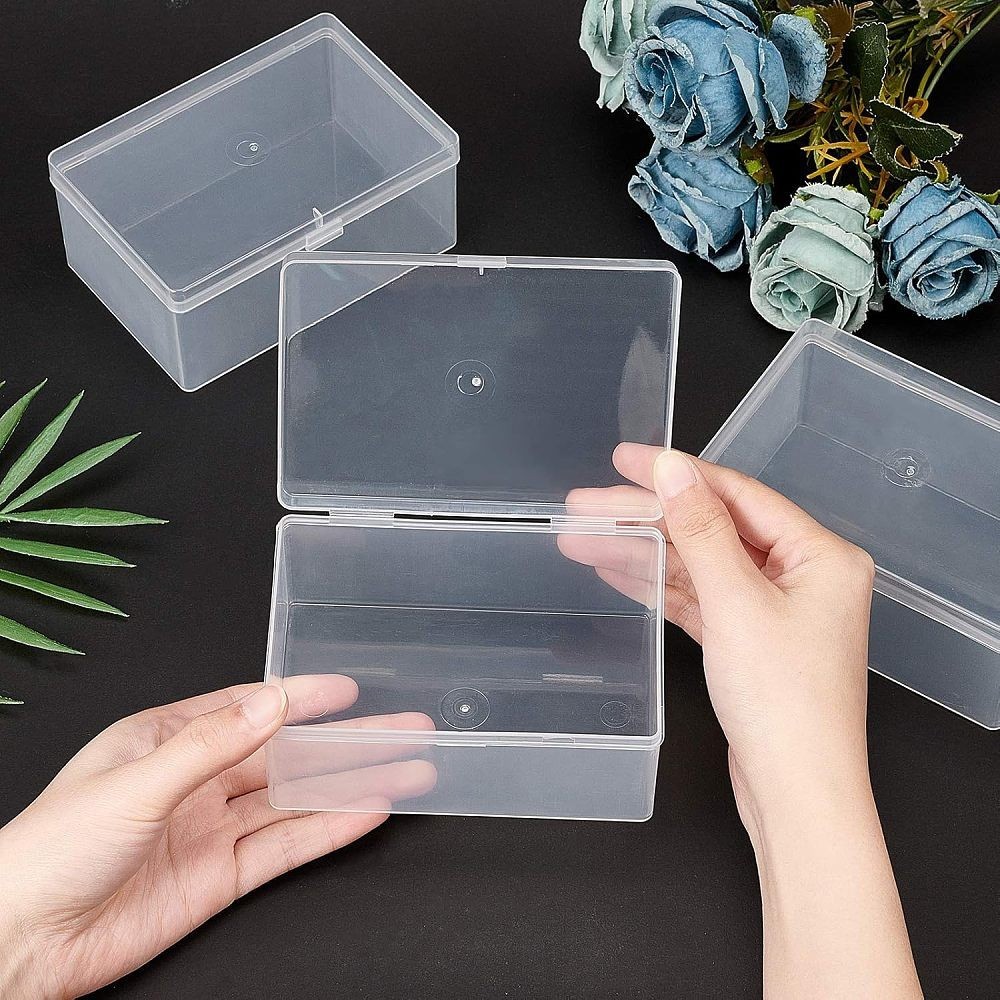 4pcs Polypropylene(PP) Storage Containers box Case with Lids and Hanger Hole