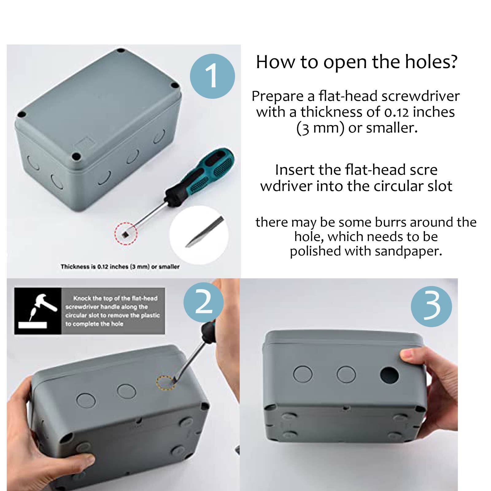 Electrical Junction Box Waterproof ABS Plastic Outdoor Project Enclosure Case US