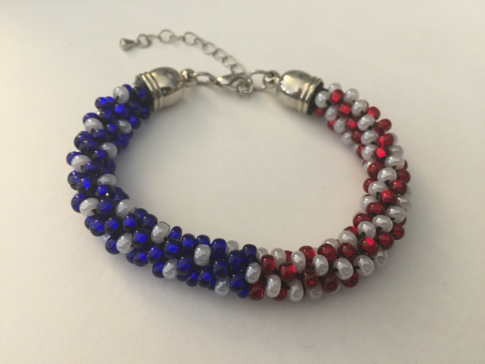 Go USA Red White and Blue Flag Adjustable Bracelet