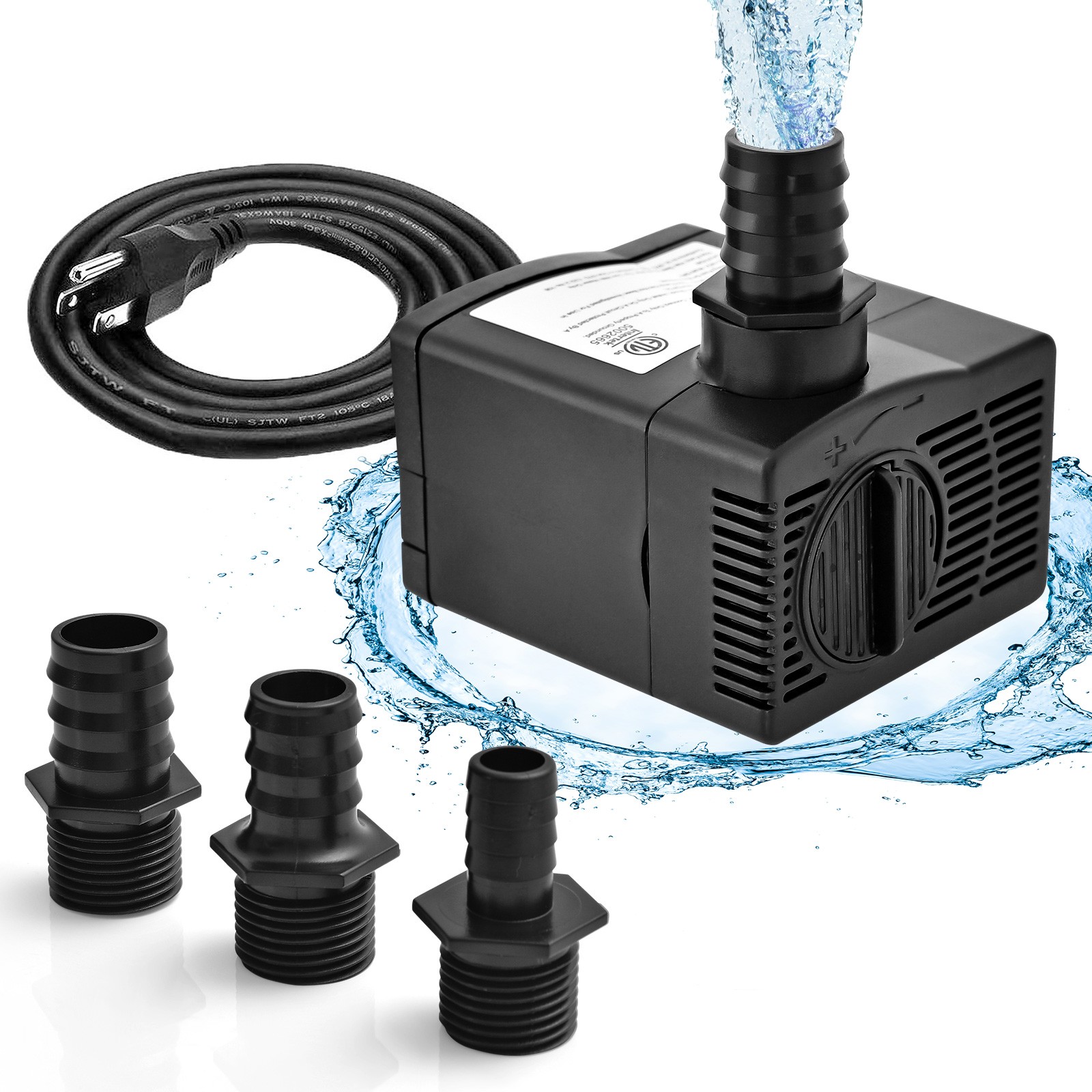 Submersible Water Pump for Aquarium Hydroponic Ultra Quiet Operation 383GPH 30W