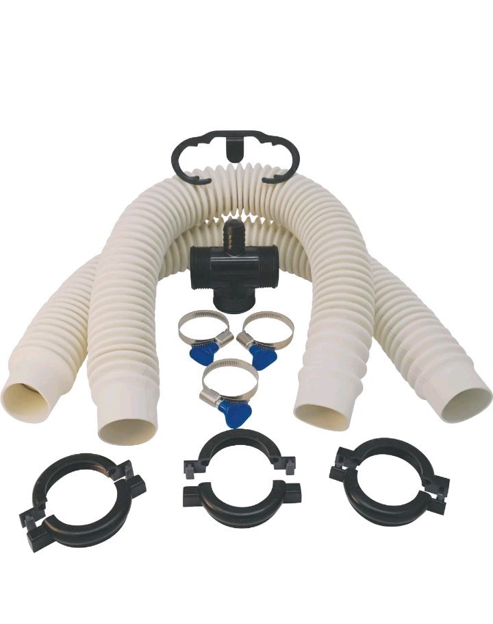 Double Basin Simple Drain Kit Flexible Sink Pipe Hose Universal 1.5” Fit