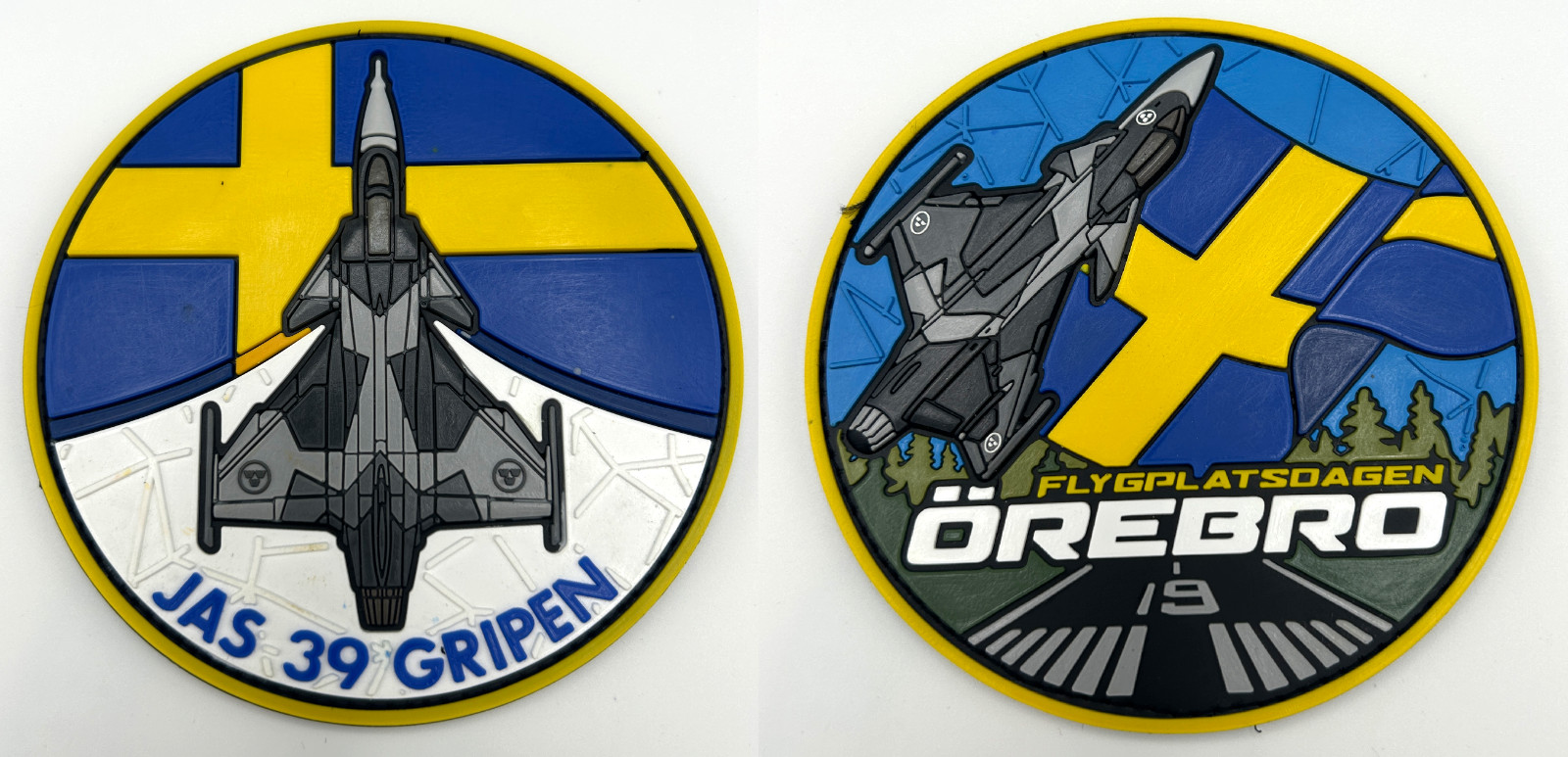 SWEDISH AIR FORCE /JAS 39 GRIPEN& ÖREBRO AIRSHOW BUNDLE-HIGH QUALITY PVC PATCH
