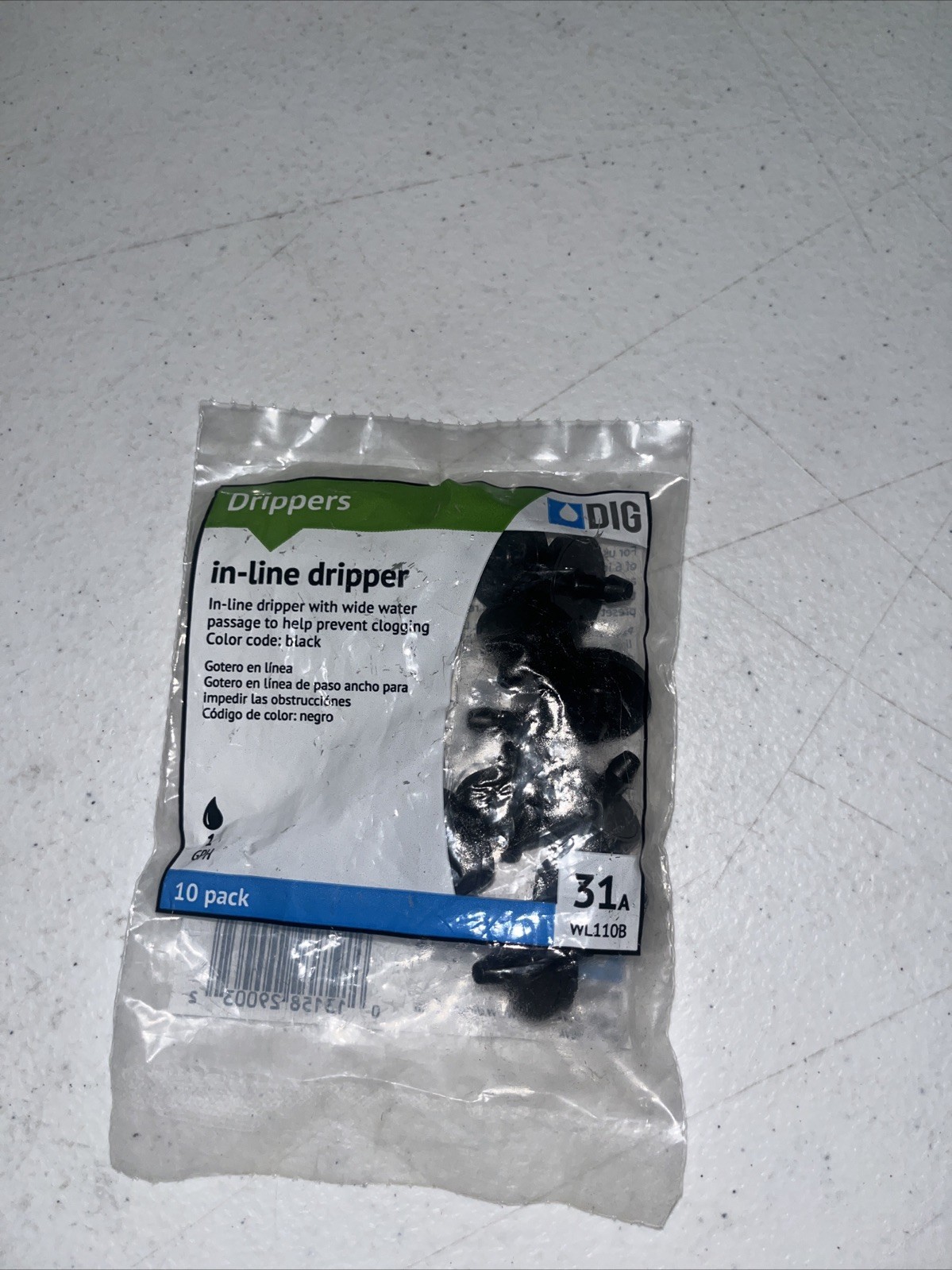 DIG 31a WL110 B in-line Dripper 1GPH 10 Pack