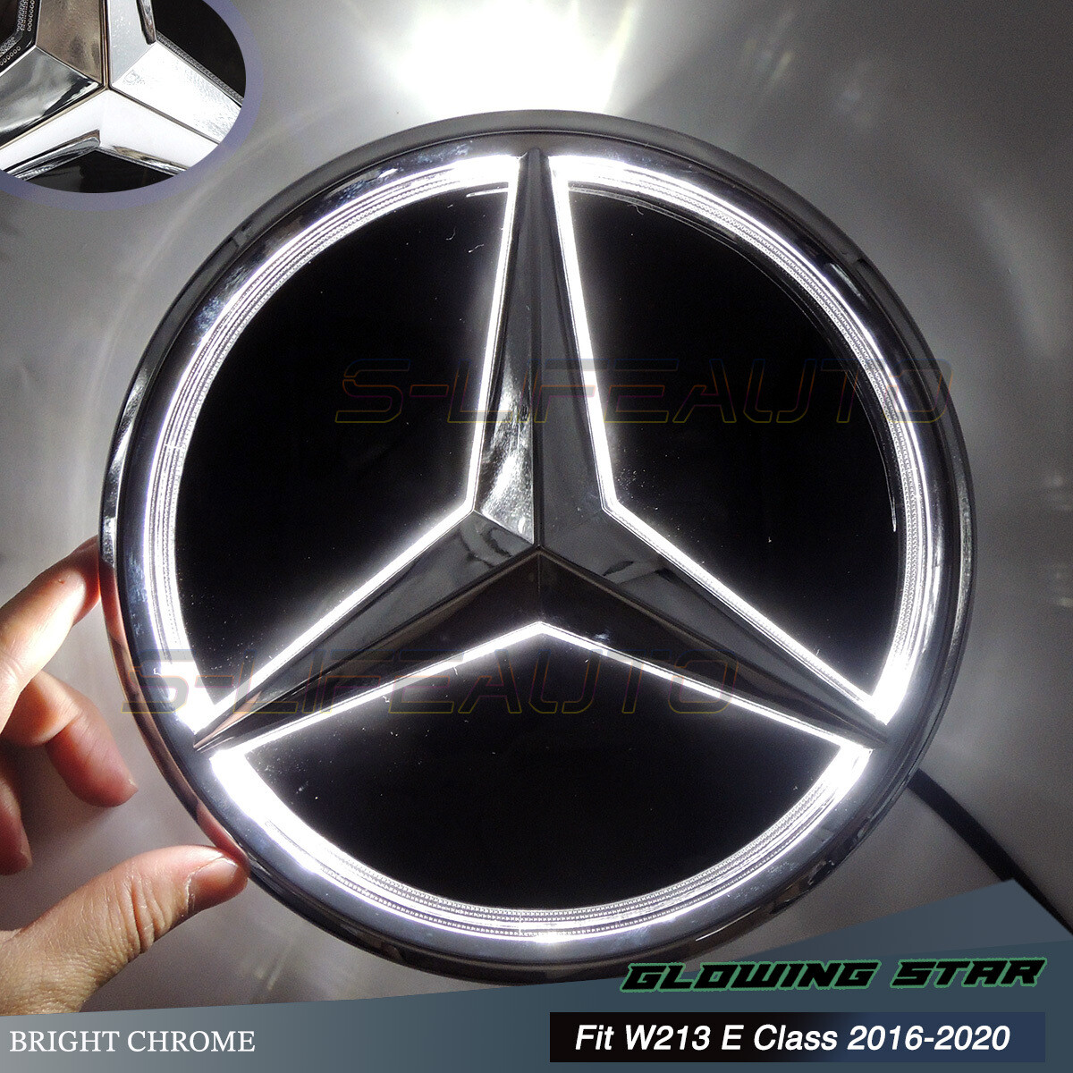 Fits Mercedes-Benz E200 E260 E300 E350 E400 16-20 Led Grill Emblem Logo Light