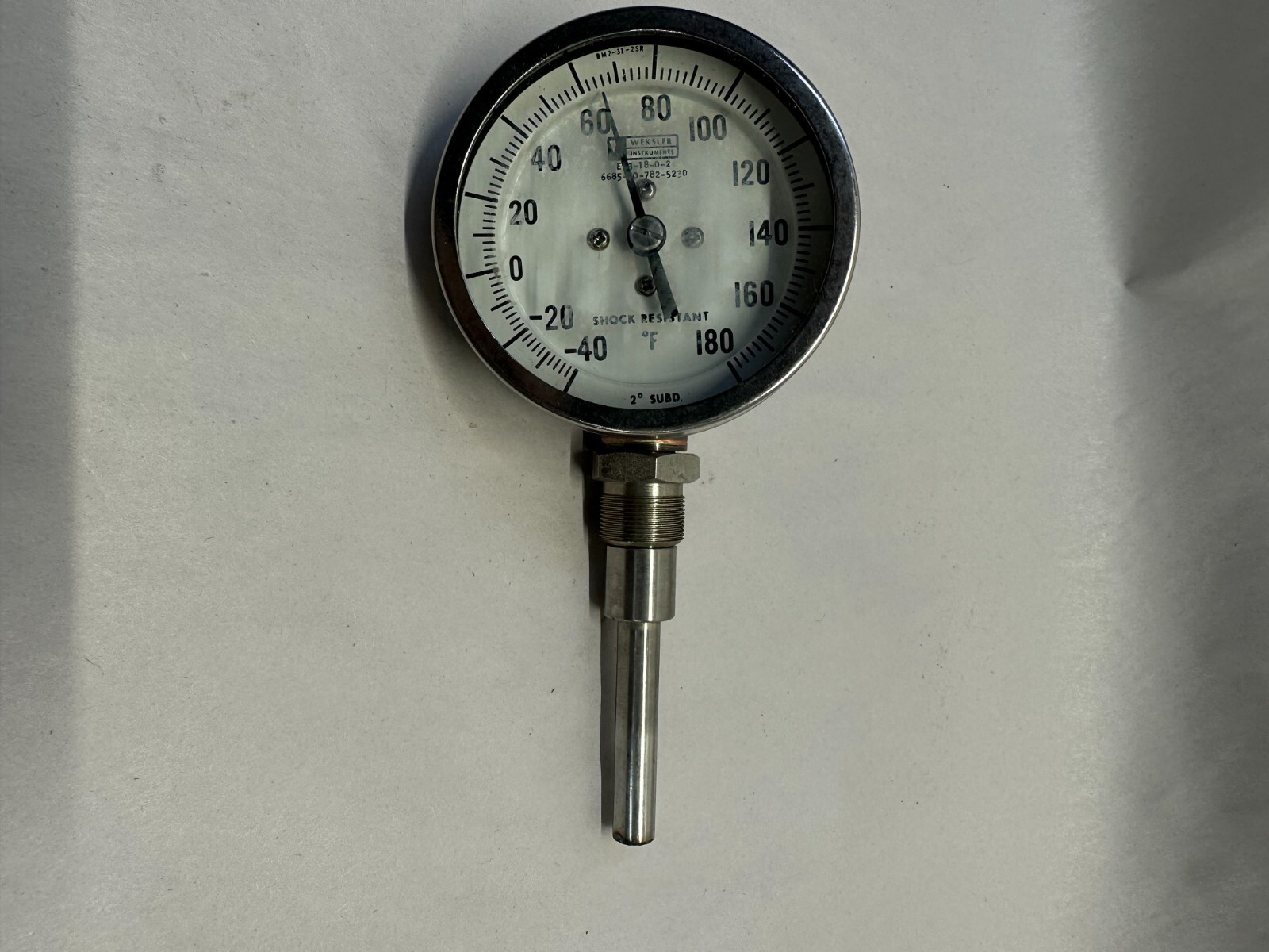 Weksler 3" Bi-Metal Thermometer -40 to 180°F  E31802 3" Stem