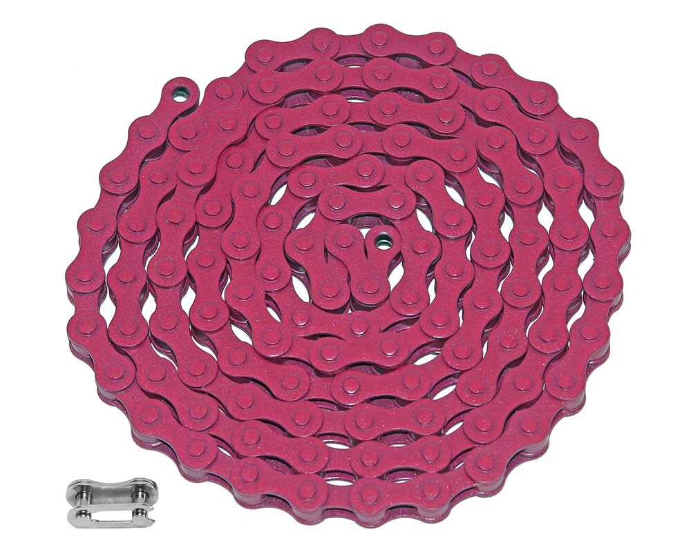 Pink Single Speed Bicycle Chain 1/2 x 1/8 112 Links Vintage Cruiser BMX Bike.