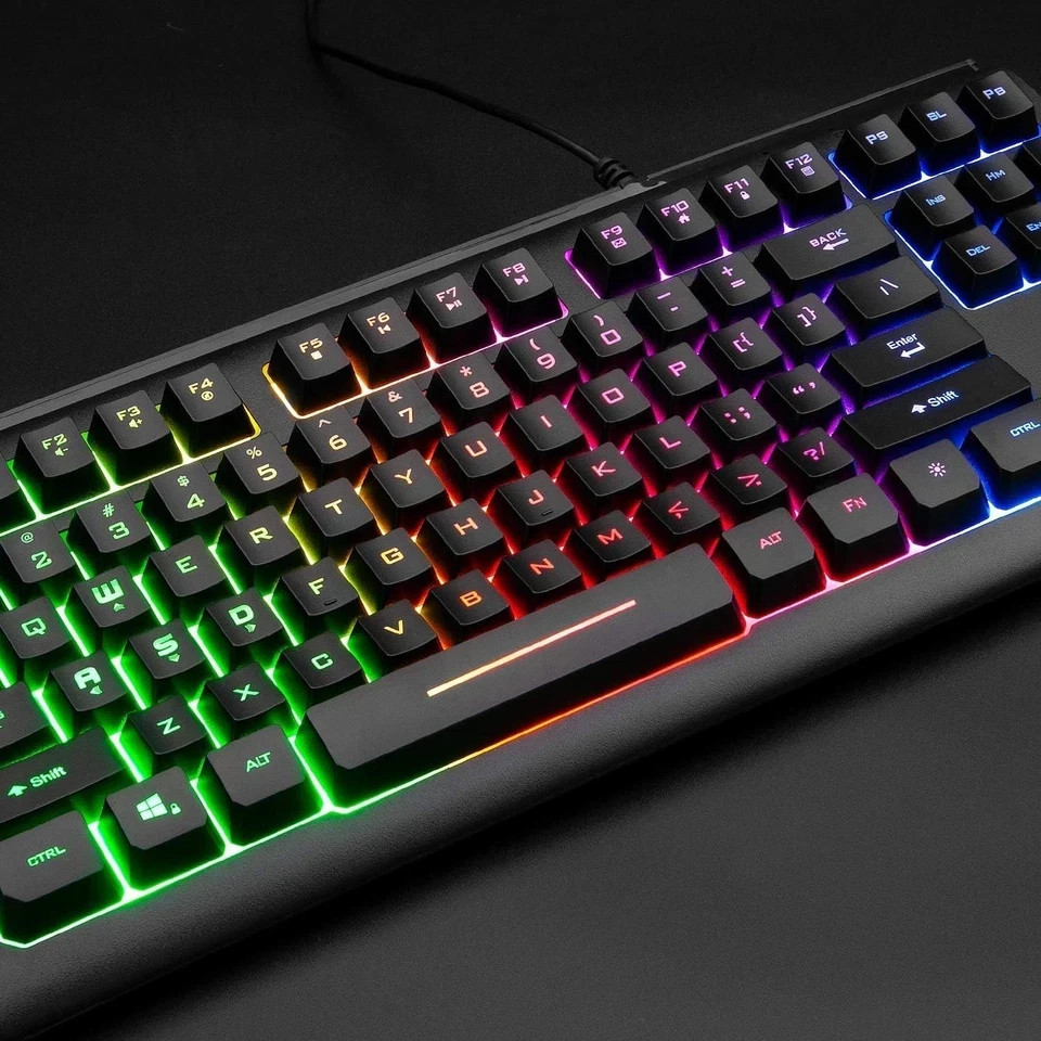 Large Print Backlit Keyboard 104 Keys Wired USB Lighted Computer Keyboard