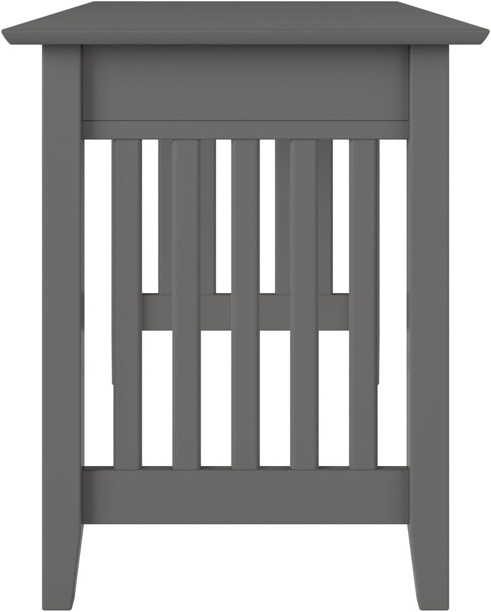 , Mission Solid Wood Writing Desk with Drawer, Grey
