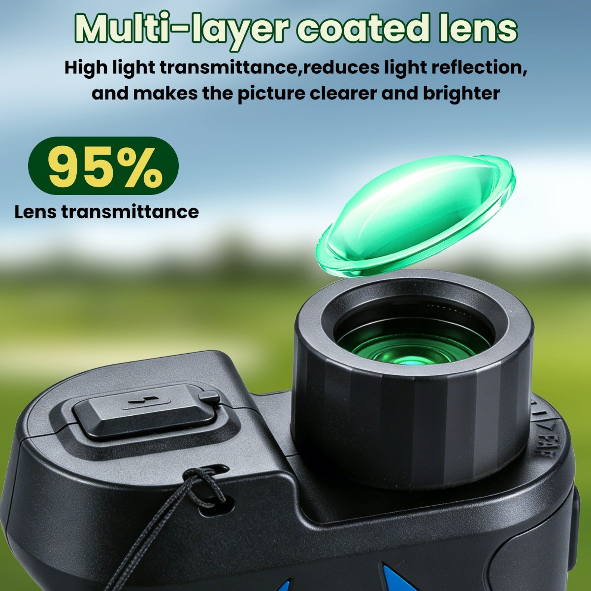 Laser Golf Rangefinder 6X Magnification 1200yd Range Slope Function for Golfing