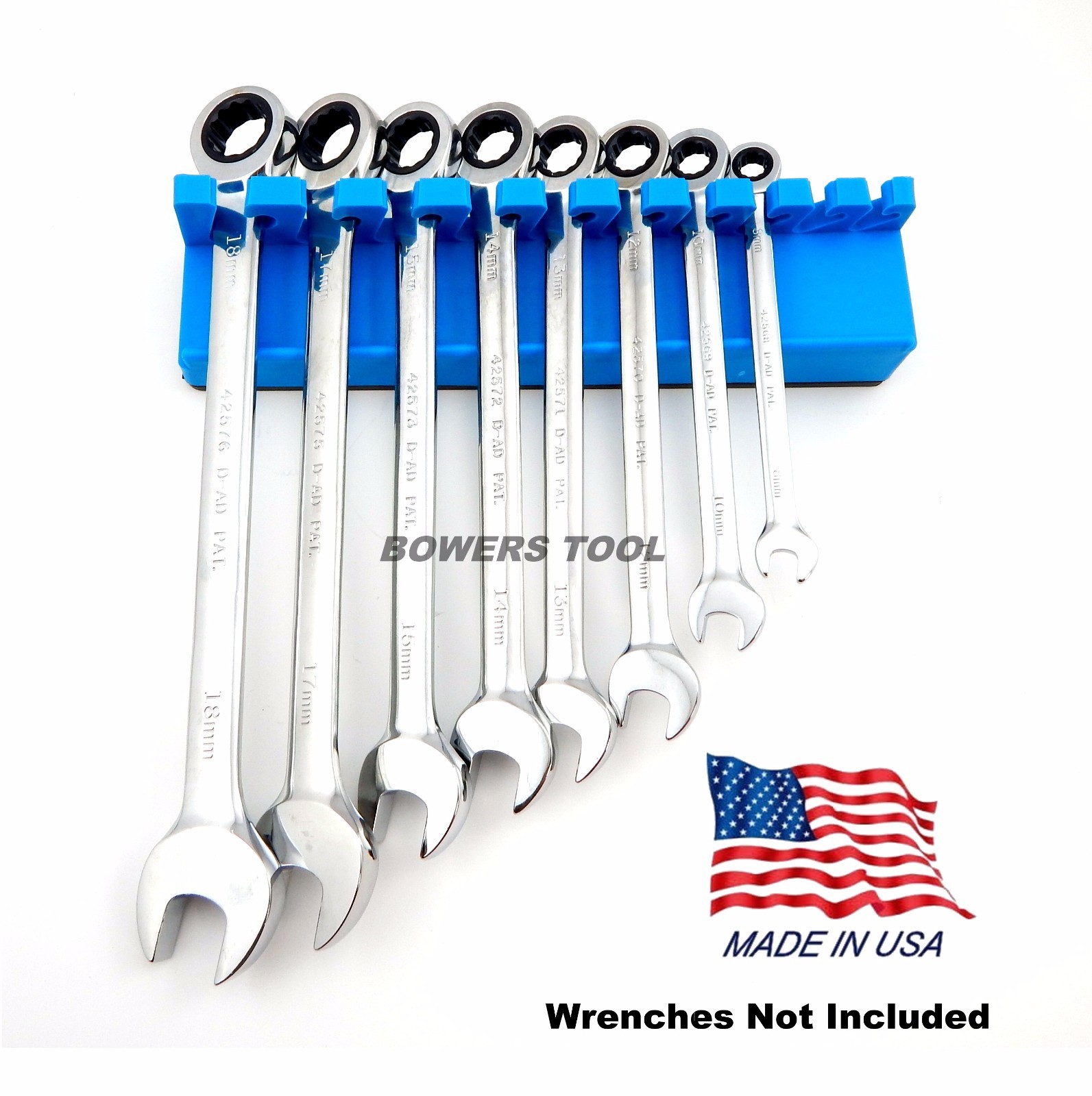 Mechanic Time Saver 10 Slot Magnetic Wrench Rack Holder Caddy Metric MTS USA