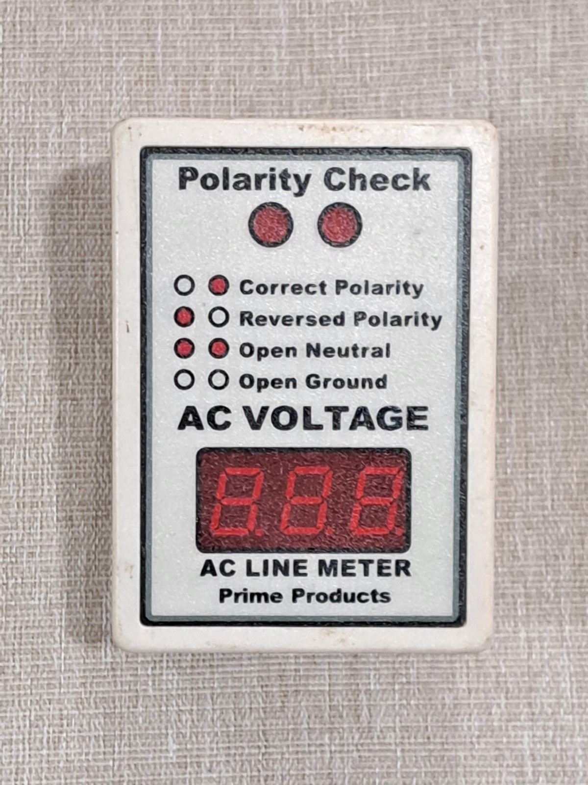Prime Products Digital AC Line Voltage Meter Outlet Polarity Tester