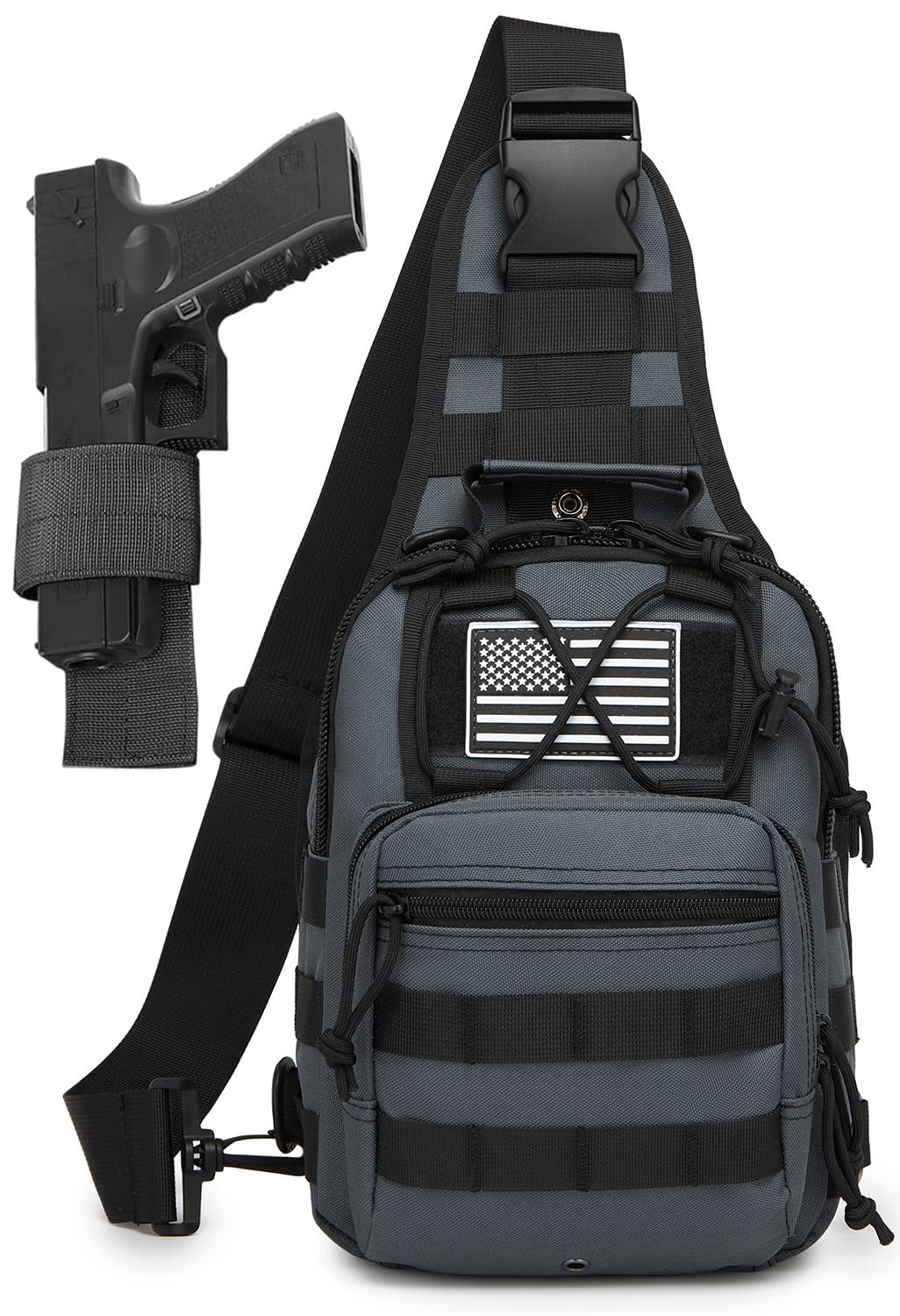 Small Tactical Sling Bag for Men with Holster Military EDC Shoulder Bag CCW C...