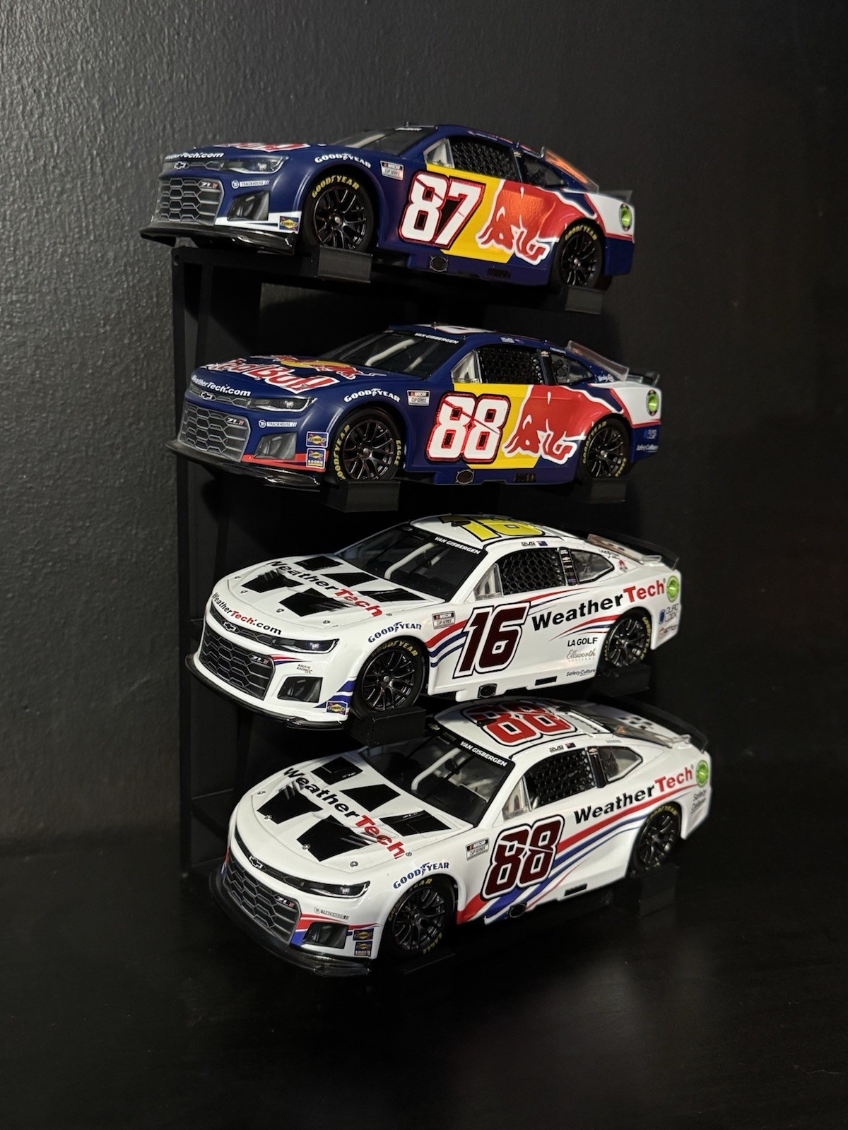 3D Printed 4 Tier Angled 1/24 Scale Nascar Display Stand. No Cars Included.