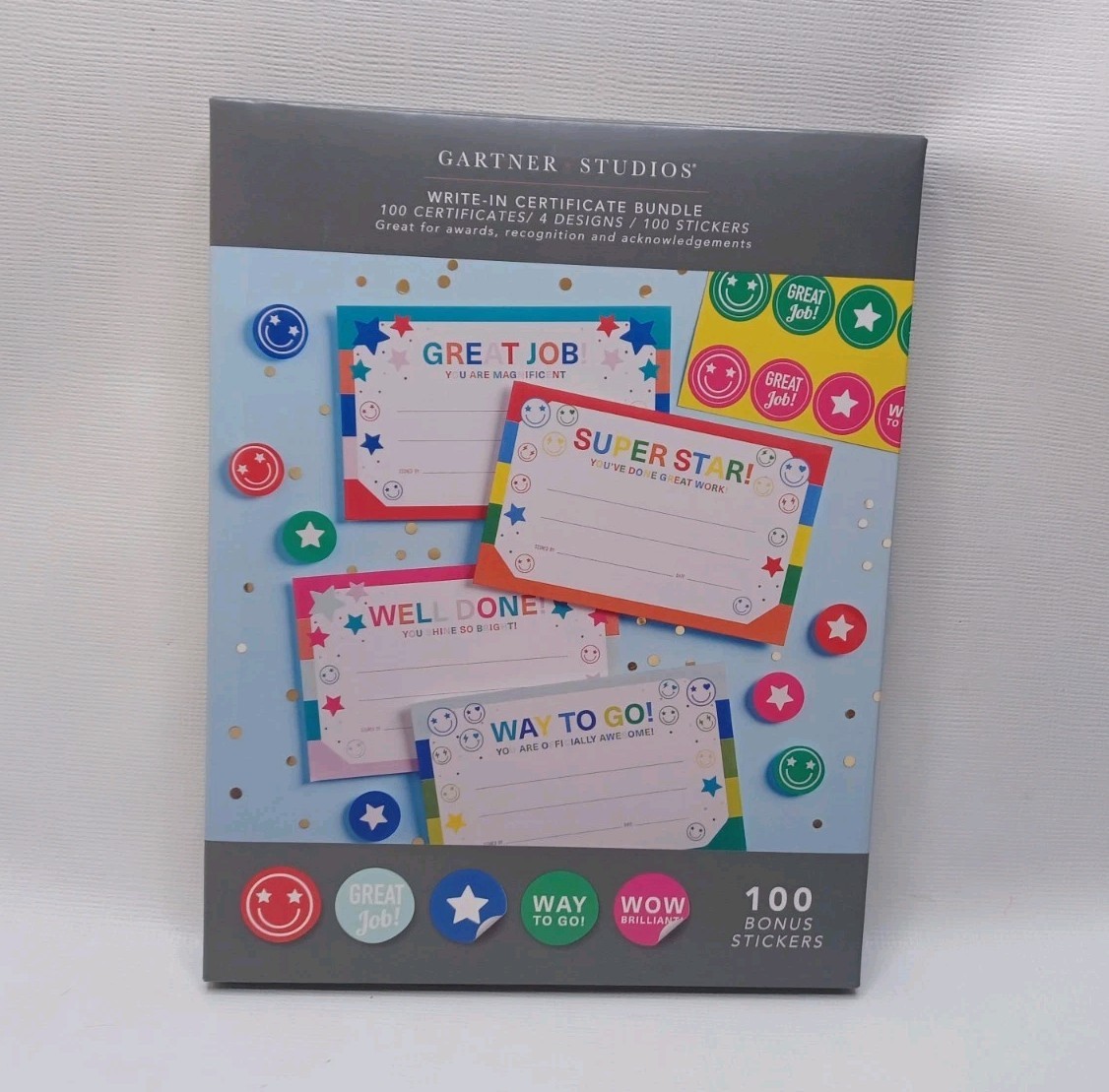 Gartner Studios Teacher Student Certificate 4 Styles 100 Award Certificates