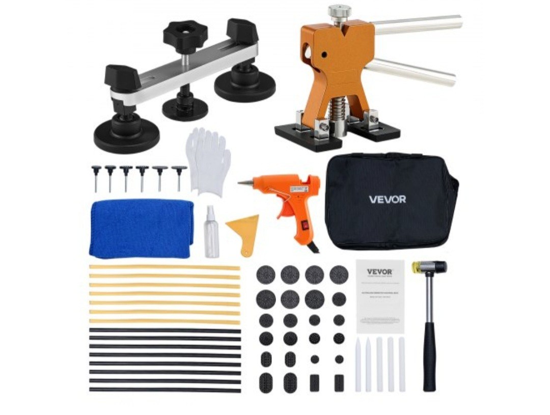 Dent Puller Kit, 60 PCS Paintless Dent Removal Kit with Golden Lifter, Bridge...