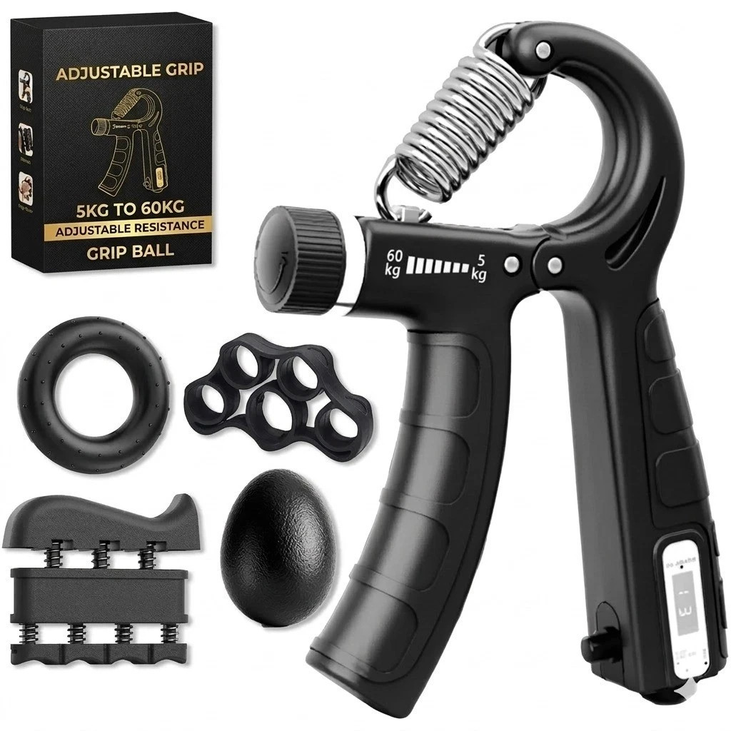 Hand Grip Strength Trainer Adjustable Gripper Forearm Exerciser Gym Workout