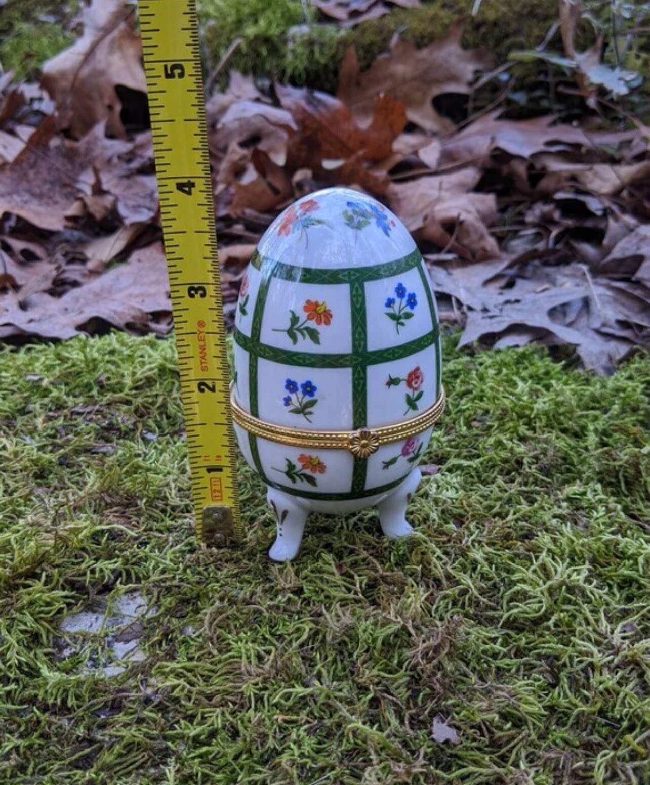 Vintage Ceramic Egg Trinket Box