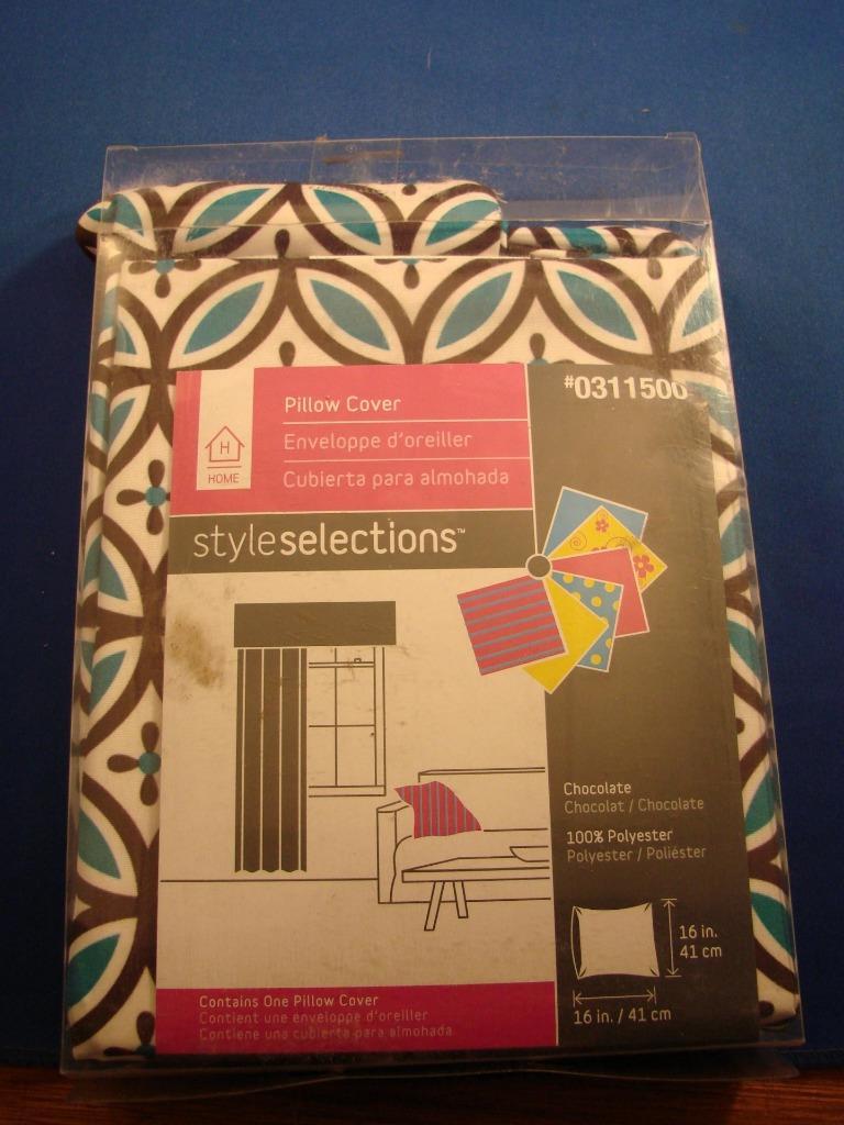 Style Selections Chocolate Pillow Cover 16" x 16" BRAND NEW #0311500