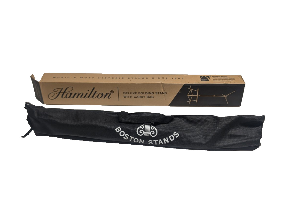 Hamilton KB900B Deluxe Folding Music Stand Black w/ Carry Bag – Excellent